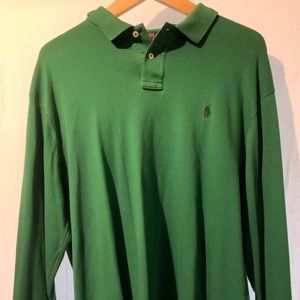 Polo Ralph Lauren Polo Shirt Men's XXL Long Sleeve Logo Green.